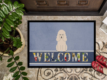 Poodle White Welcome Indoor or Outdoor Mat 18x27 BB5651MAT by Caroline's Treasures