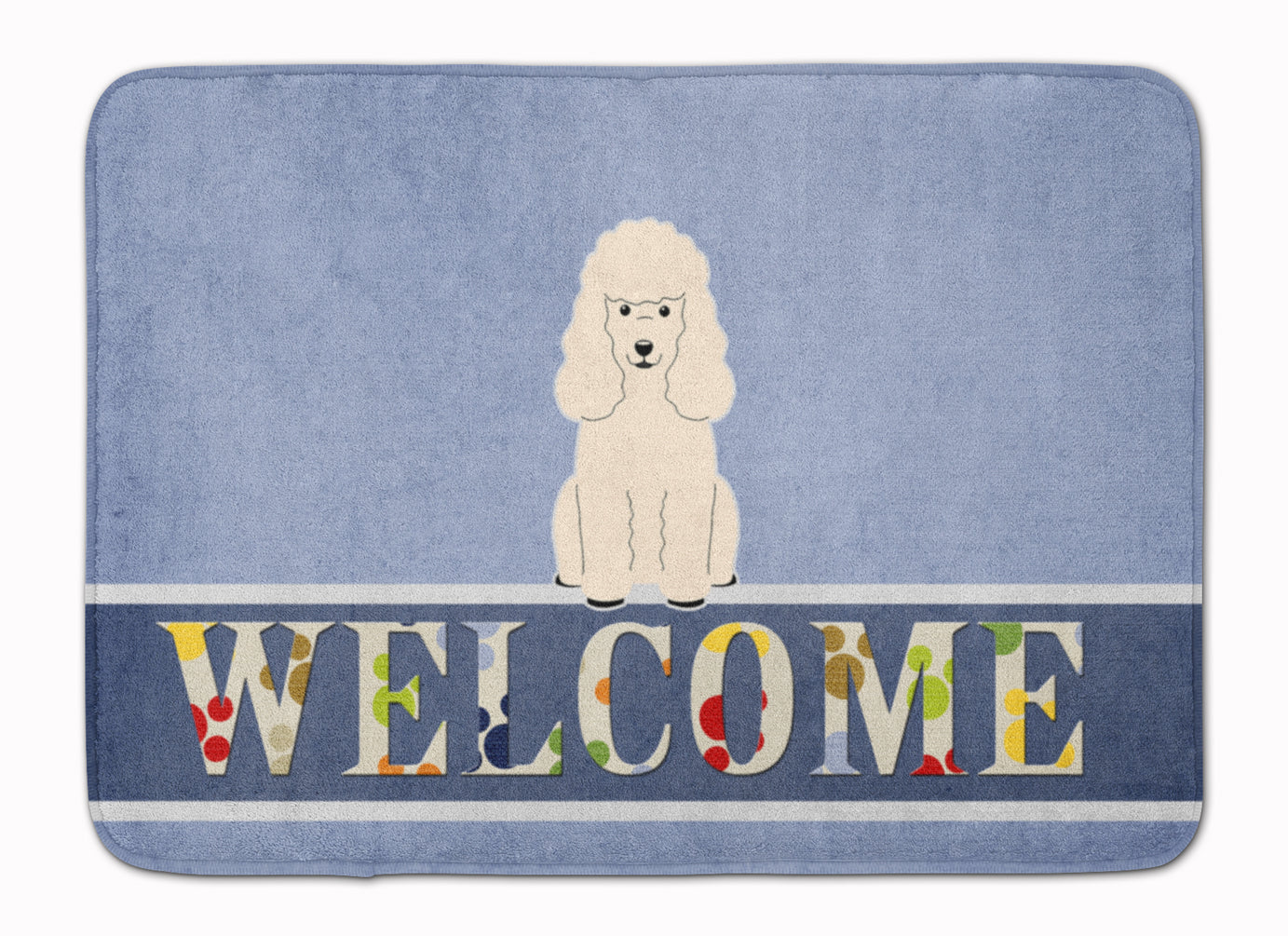 Poodle White Welcome Machine Washable Memory Foam Mat BB5651RUG by Caroline's Treasures