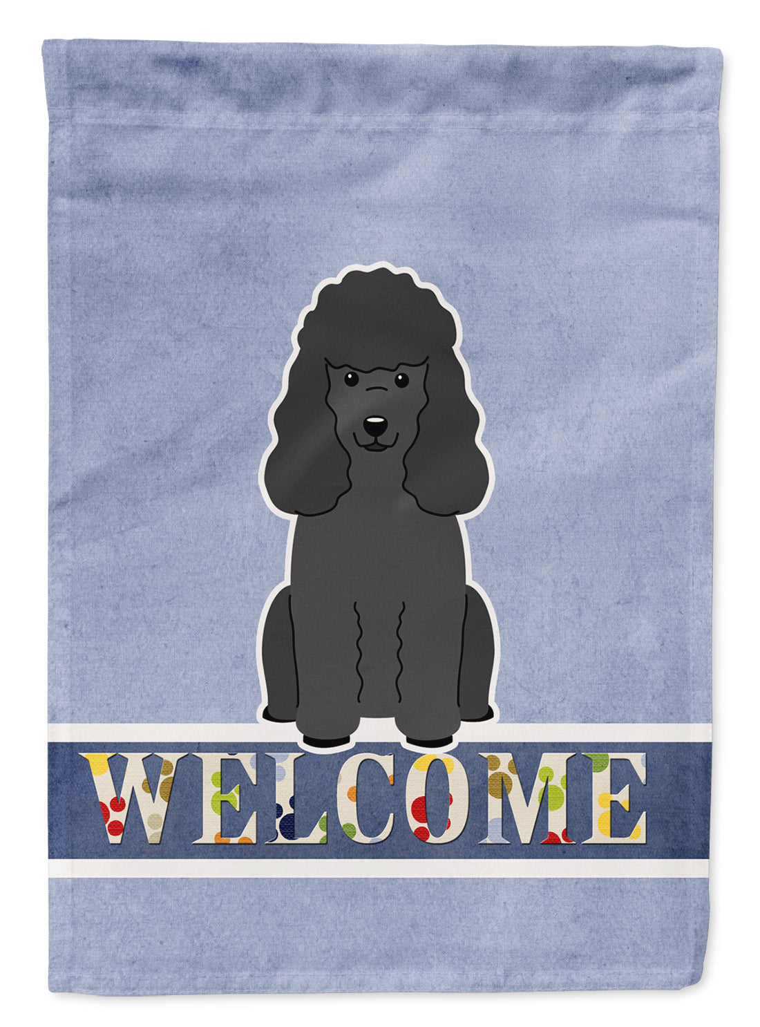 Poodle Black Welcome Flag Canvas House Size BB5652CHF by Caroline's Treasures