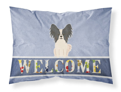 Papillon Black White Welcome Fabric Standard Pillowcase BB5657PILLOWCASE by Caroline's Treasures