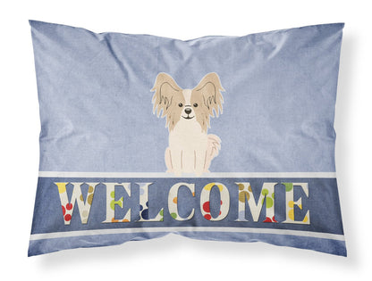 Papillon Sable White Welcome Fabric Standard Pillowcase BB5658PILLOWCASE by Caroline's Treasures