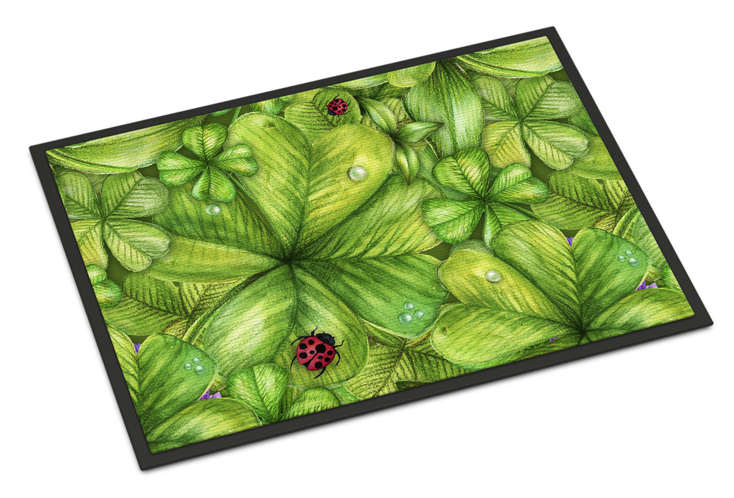 Shamrocks and Lady bugs Indoor or Outdoor Mat 18x27 BB5754MAT by Caroline's Treasures