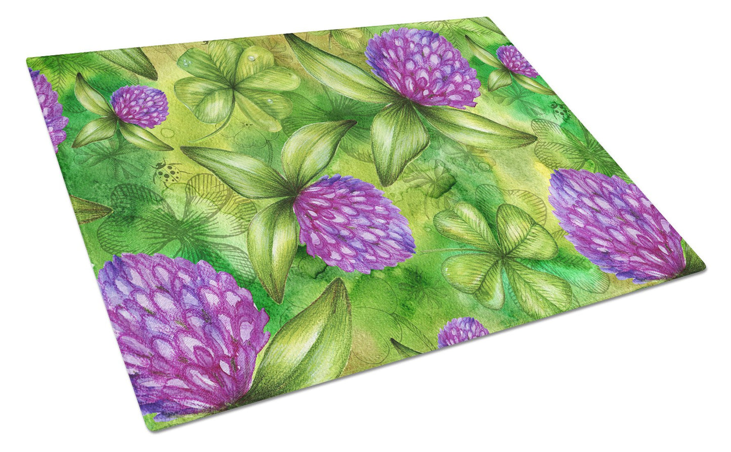 Shamrocks in Bloom Glass Cutting Board Large BB5756LCB by Caroline's Treasures