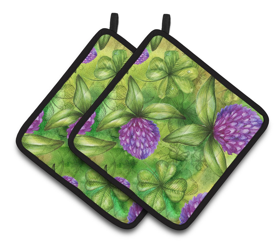 Shamrocks in Bloom Pair of Pot Holders BB5756PTHD by Caroline's Treasures