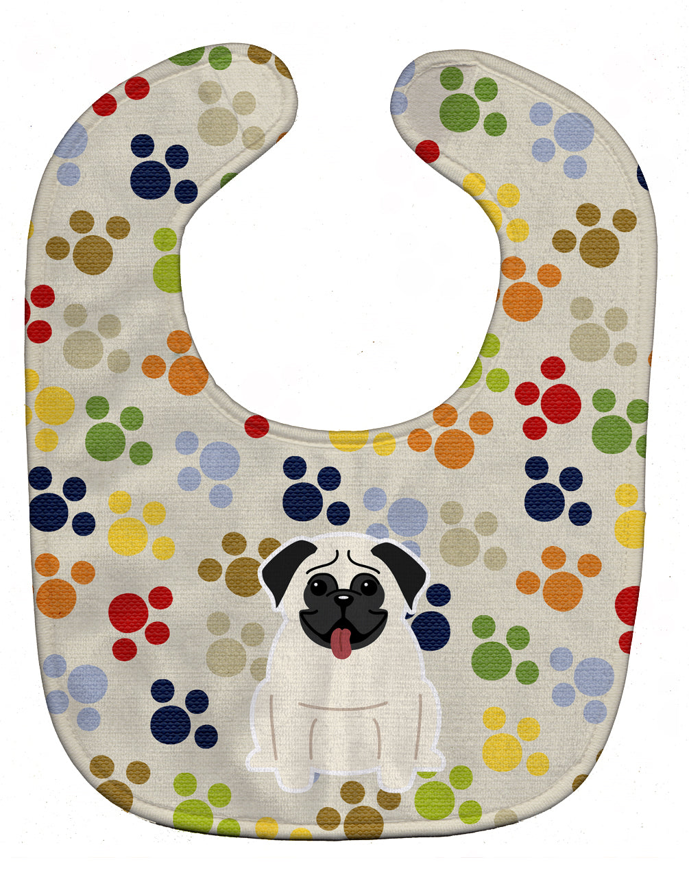 Pawprints Pug Cream Baby Bib BB5833BIB by Caroline's Treasures