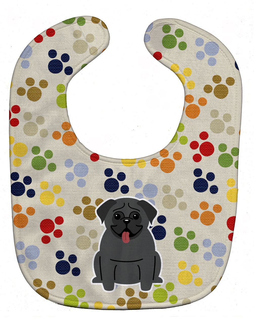 Pawprints Pug Black Baby Bib BB5835BIB by Caroline's Treasures