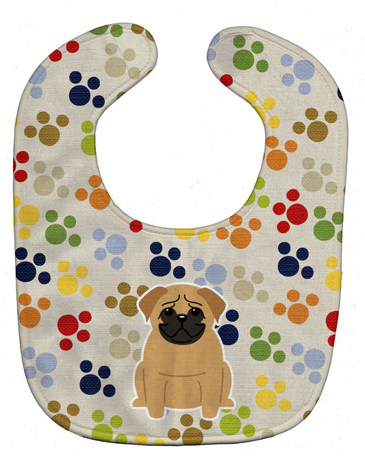 Pawprints Pug Brown Baby Bib BB5836BIB by Caroline's Treasures