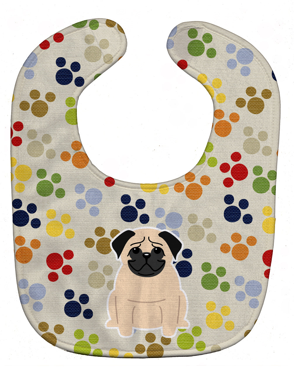 Pawprints Pug Fawn Baby Bib BB5837BIB by Caroline's Treasures