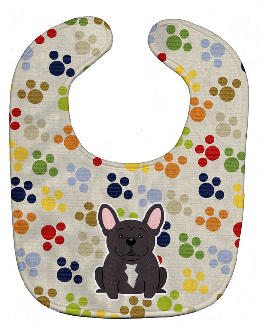 Pawprints French Bulldog Brindle Baby Bib BB5838BIB by Caroline's Treasures