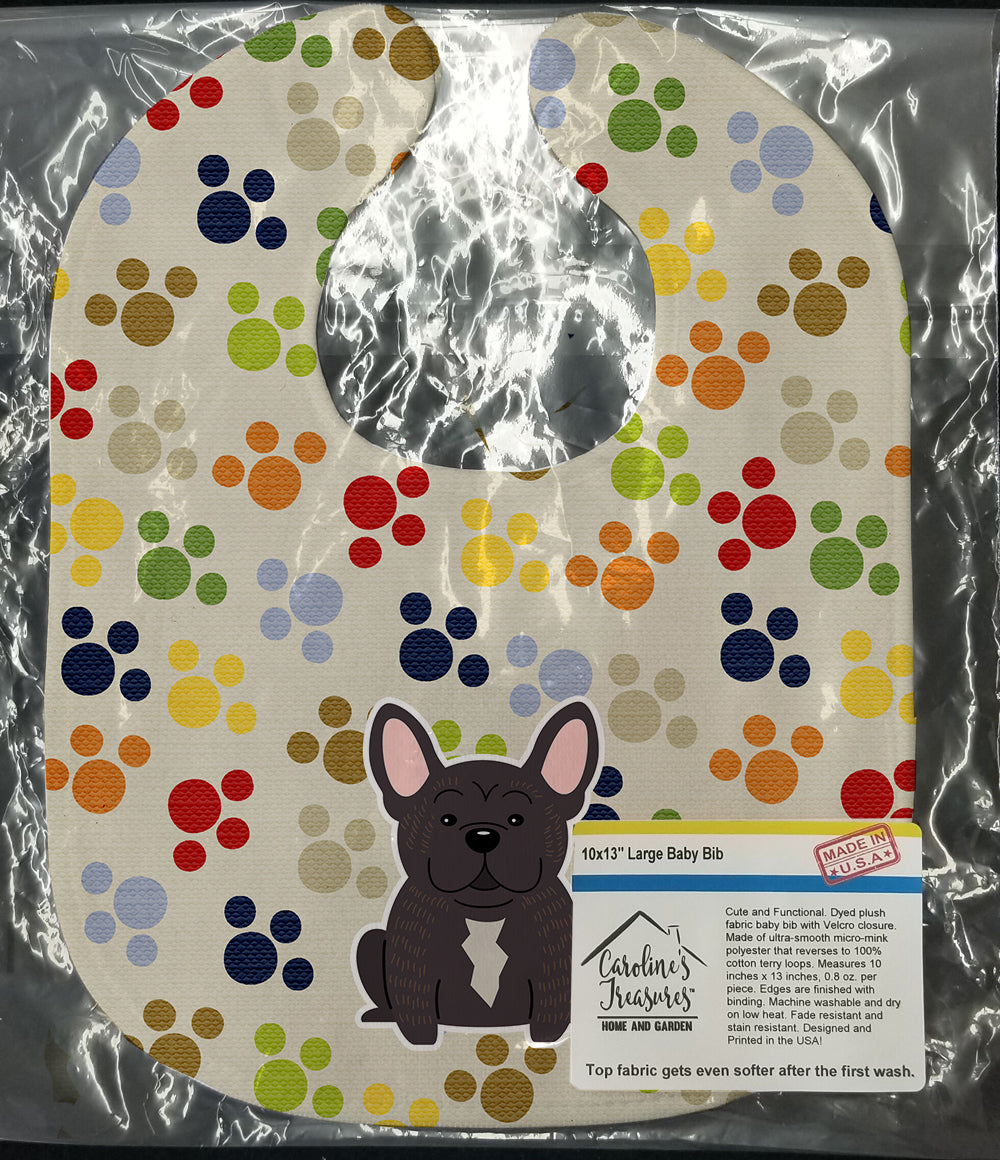 Pawprints French Bulldog Brindle Baby Bib BB5838BIB by Caroline's Treasures