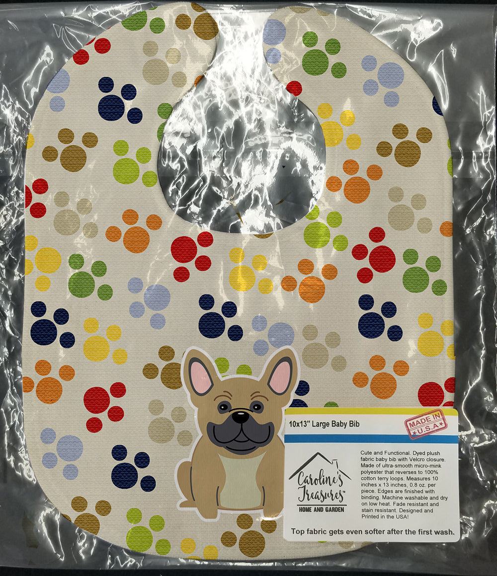 Pawprints French Bulldog Cream Baby Bib BB5839BIB by Caroline's Treasures