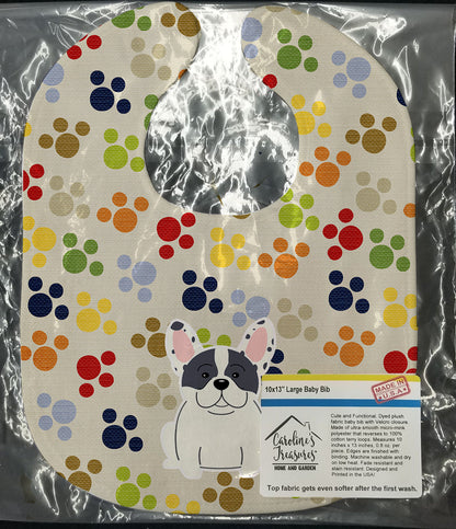 Pawprints French Bulldog Piebald Baby Bib BB5840BIB by Caroline's Treasures