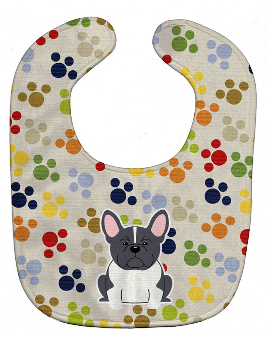 Pawprints French Bulldog Black White Baby Bib BB5841BIB by Caroline's Treasures