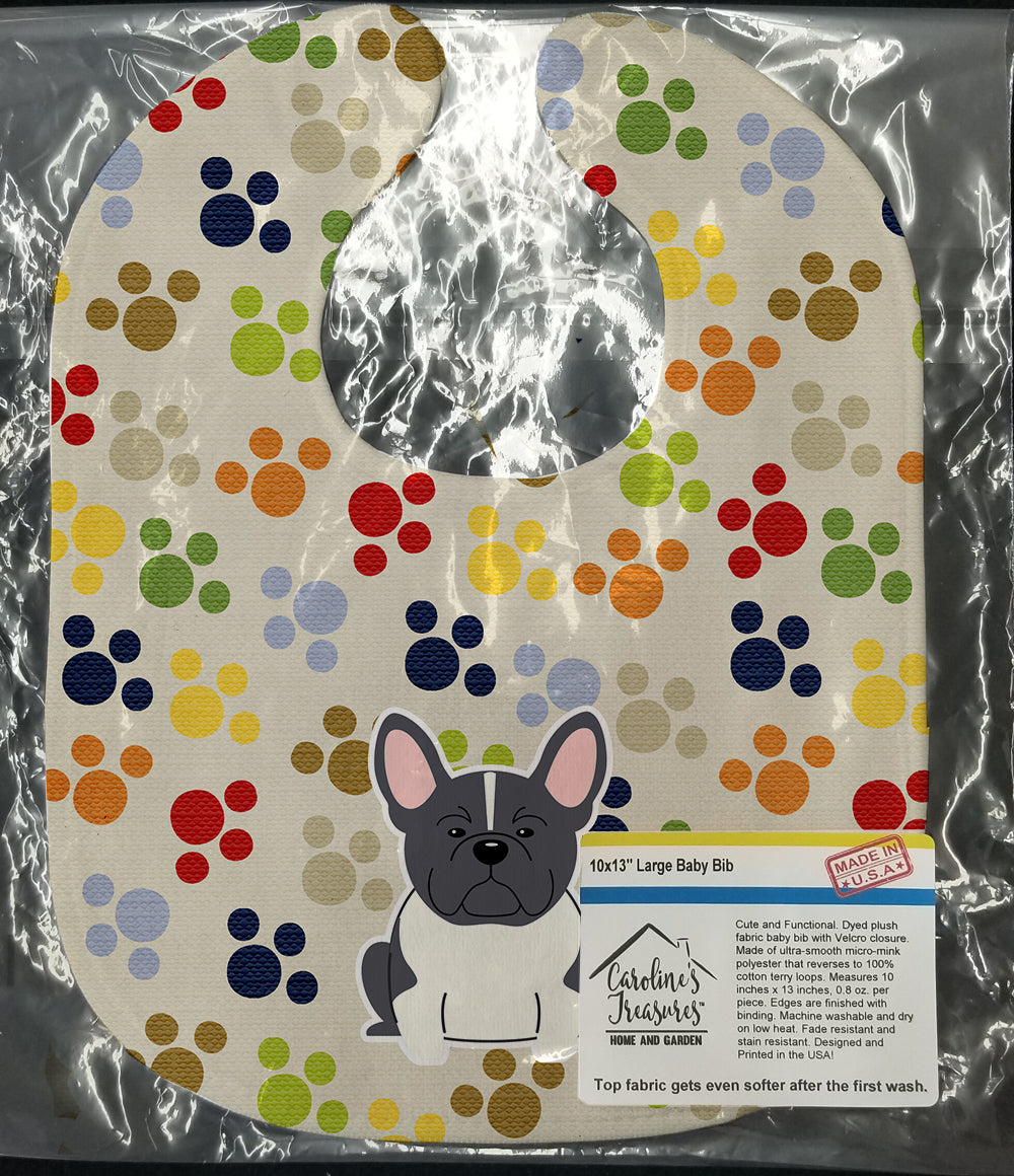 Pawprints French Bulldog Black White Baby Bib BB5841BIB by Caroline's Treasures