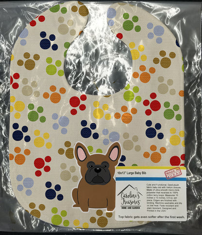 Pawprints French Bulldog Brown Baby Bib BB5842BIB by Caroline's Treasures