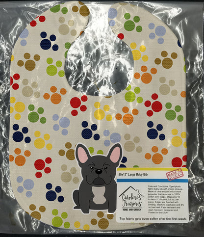 Pawprints French Bulldog Black Baby Bib BB5843BIB by Caroline's Treasures