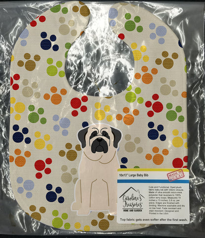 Pawprints Mastiff White Baby Bib BB5846BIB by Caroline's Treasures