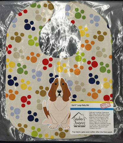 Pawprints Basset Hound Baby Bib BB5850BIB by Caroline's Treasures