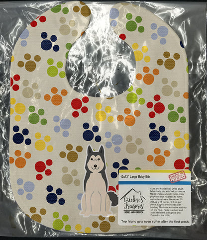 Pawprints West Siberian Laika Spitz Baby Bib BB5854BIB by Caroline's Treasures