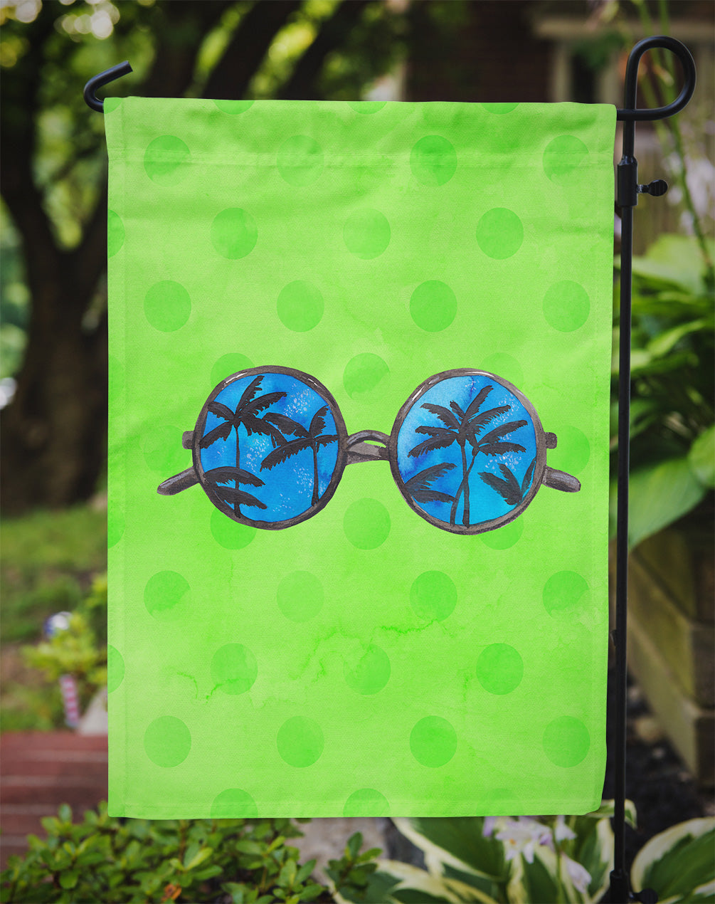 Sunglasses Green Polkadot Flag Garden Size BB8175GF by Caroline's Treasures Dogs, Cats and Animals Decor