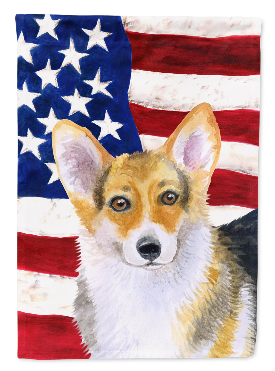 Pembroke Corgi Patriotic Flag Canvas House Size BB9642CHF by Caroline's Treasures