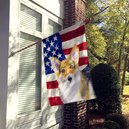 Pembroke Corgi Patriotic Flag Canvas House Size BB9642CHF by Caroline's Treasures