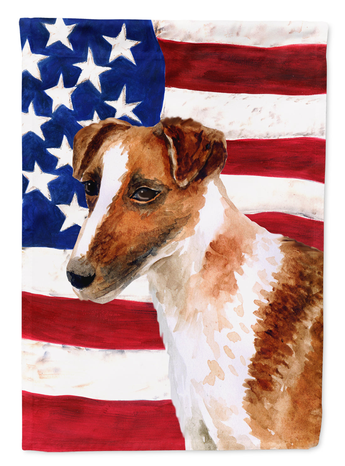 Smooth Fox Terrier Patriotic Flag Canvas House Size BB9647CHF by Caroline's Treasures