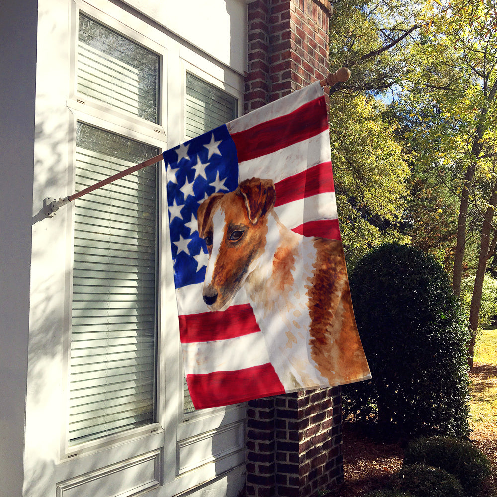 Smooth Fox Terrier Patriotic Flag Canvas House Size BB9647CHF by Caroline's Treasures