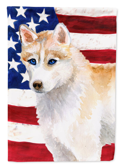 Siberian Husky Patriotic Flag Canvas House Size BB9655CHF by Caroline's Treasures