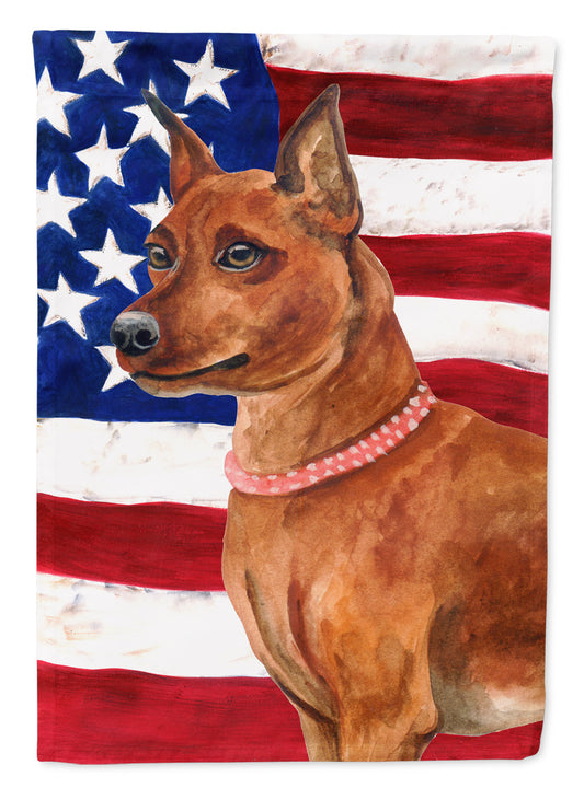 Miniature Pinscher Patriotic Flag Canvas House Size BB9656CHF by Caroline's Treasures