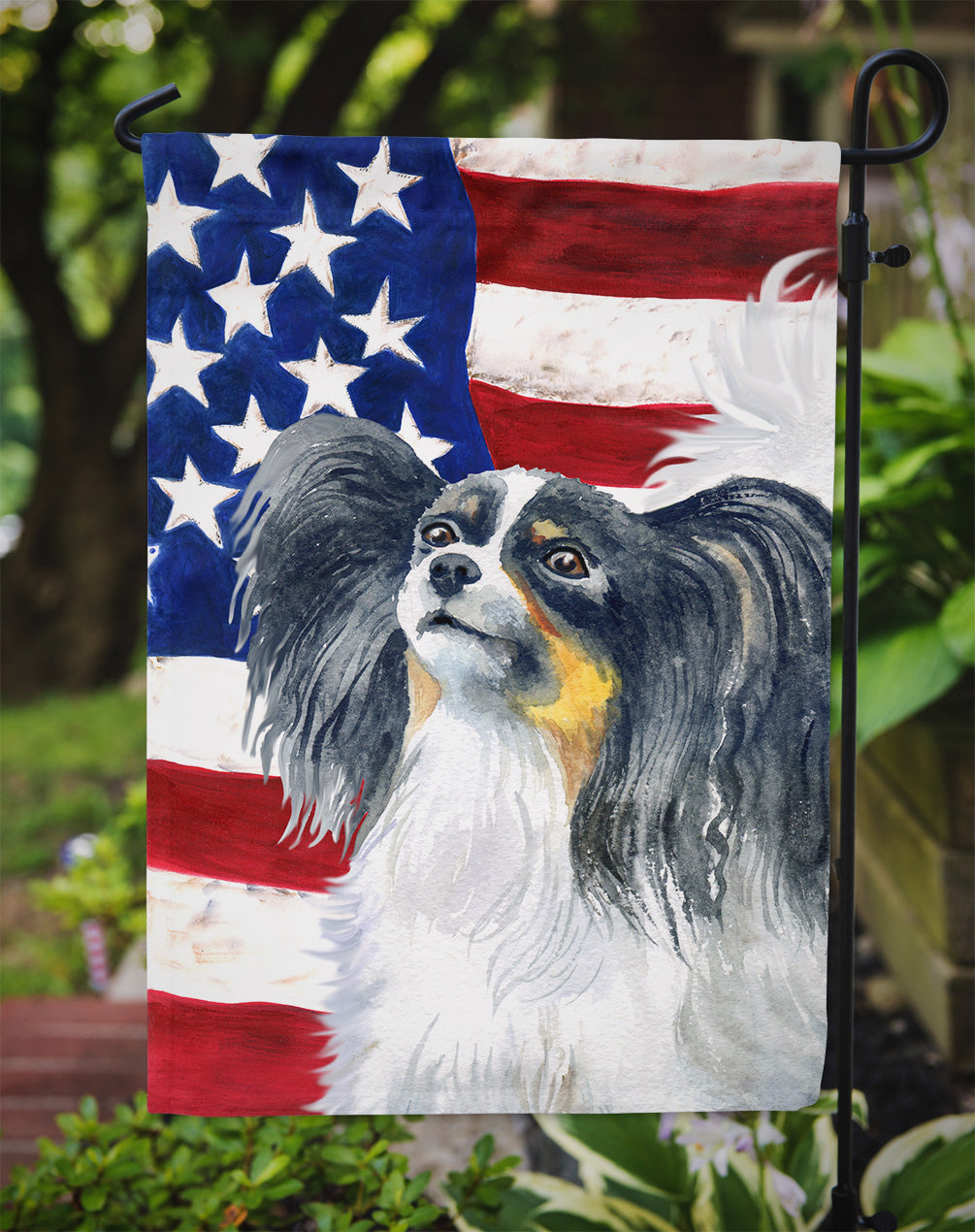 Papillon Patriotic Flag Garden Size BB9657GF by Caroline's Treasures