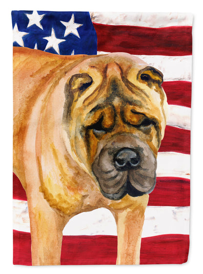 Shar Pei Patriotic Flag Canvas House Size BB9661CHF by Caroline's Treasures