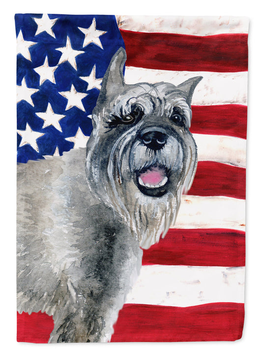 Schnauzer Patriotic Flag Canvas House Size BB9662CHF by Caroline's Treasures