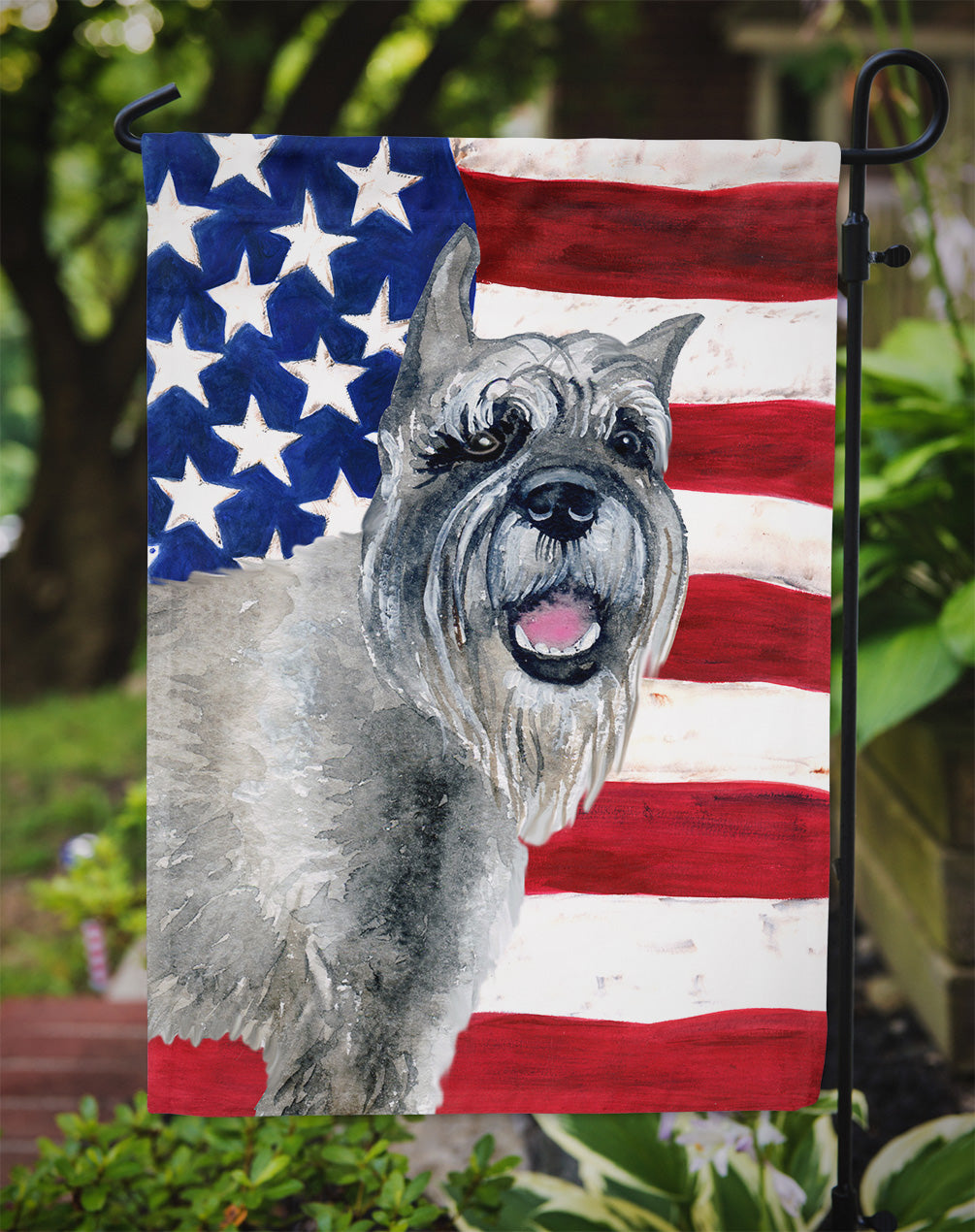 Schnauzer Patriotic Flag Garden Size BB9662GF by Caroline's Treasures