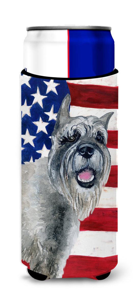 Schnauzer Patriotic  Ultra Hugger for slim cans BB9662MUK by Caroline's Treasures