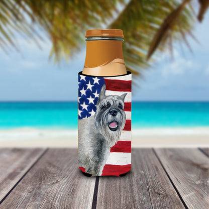 Schnauzer Patriotic  Ultra Hugger for slim cans BB9662MUK by Caroline's Treasures