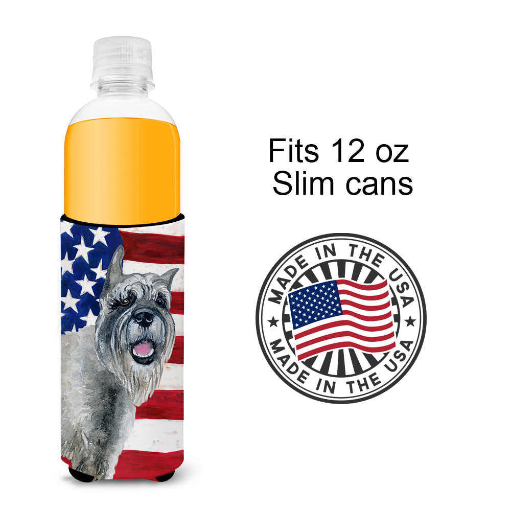 Schnauzer Patriotic  Ultra Hugger for slim cans BB9662MUK by Caroline's Treasures