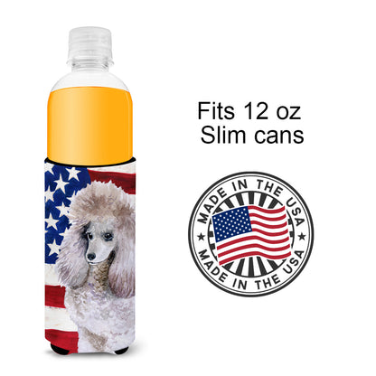 Poodle Patriotic  Ultra Hugger for slim cans BB9665MUK by Caroline's Treasures