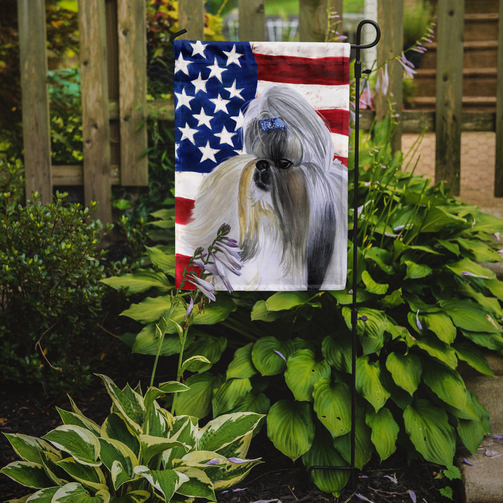 Shih Tzu Patriotic Flag Garden Size BB9666GF by Caroline's Treasures