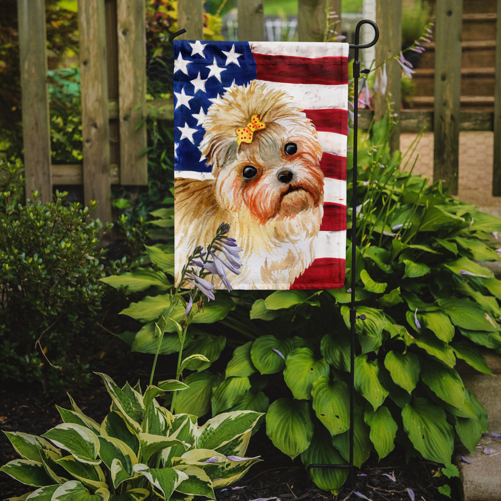 Morkie Patriotic Flag Garden Size BB9668GF by Caroline's Treasures