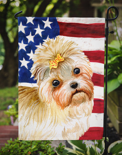 Morkie Patriotic Flag Garden Size BB9668GF by Caroline's Treasures