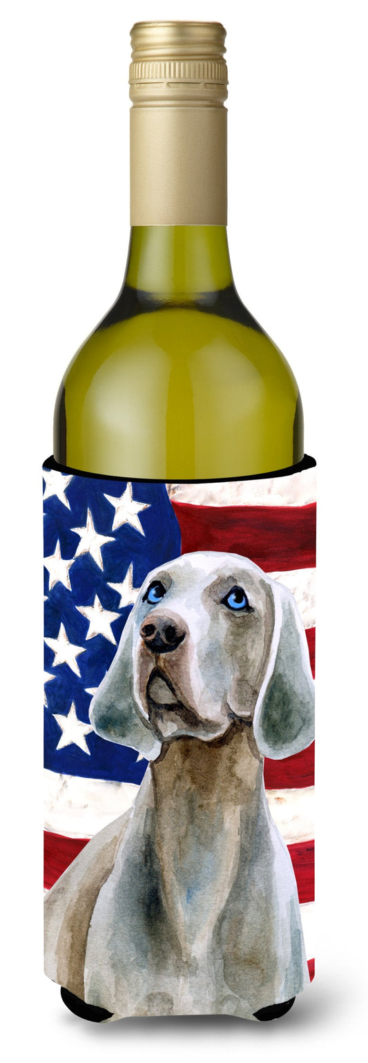 Weimaraner Patriotic Wine Bottle Beverge Insulator Hugger BB9674LITERK by Caroline's Treasures