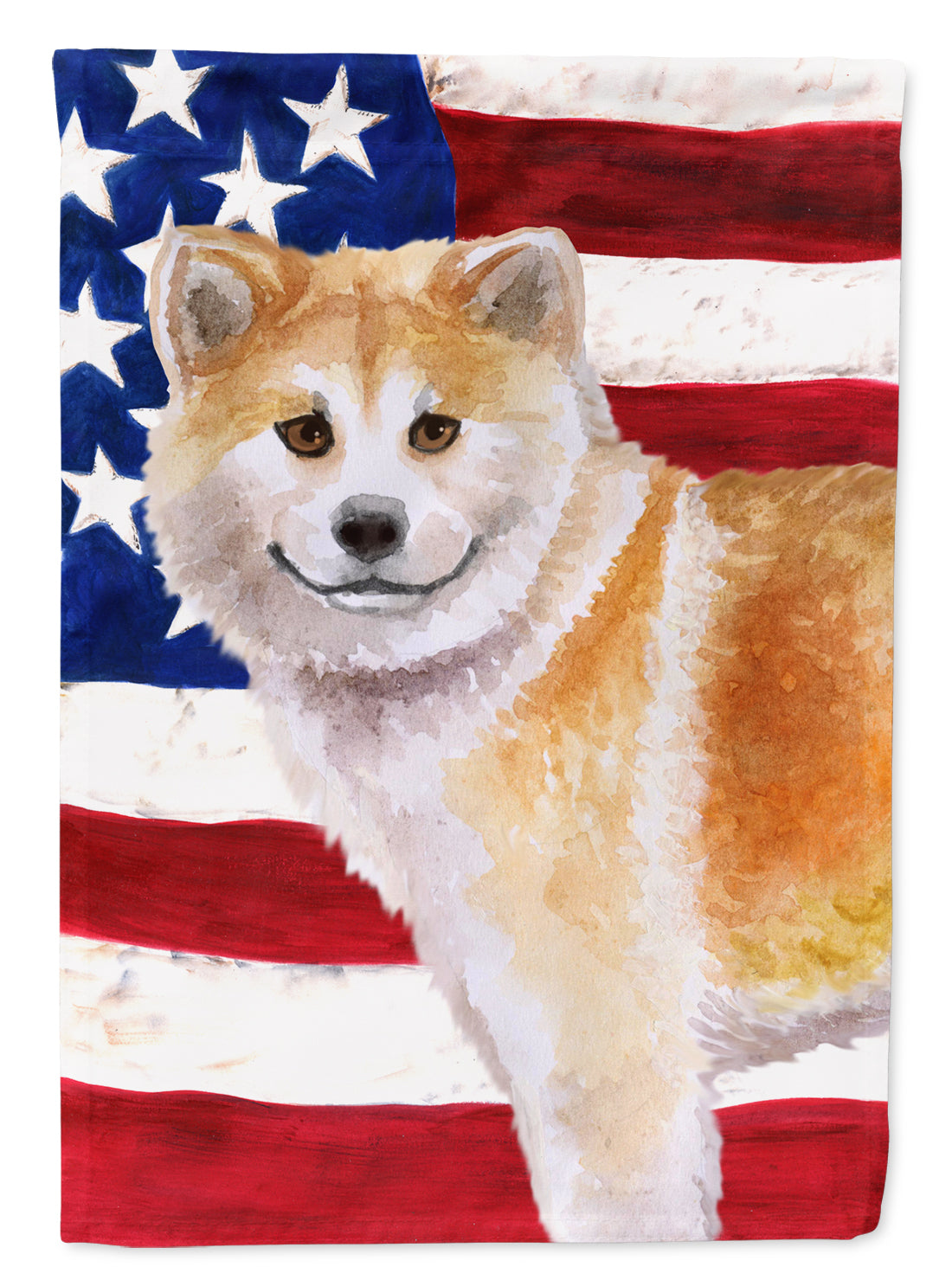 Shiba Inu Patriotic Flag Canvas House Size BB9678CHF by Caroline's Treasures