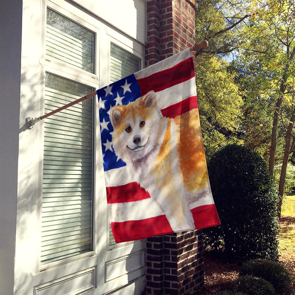 Shiba Inu Patriotic Flag Canvas House Size BB9678CHF by Caroline's Treasures