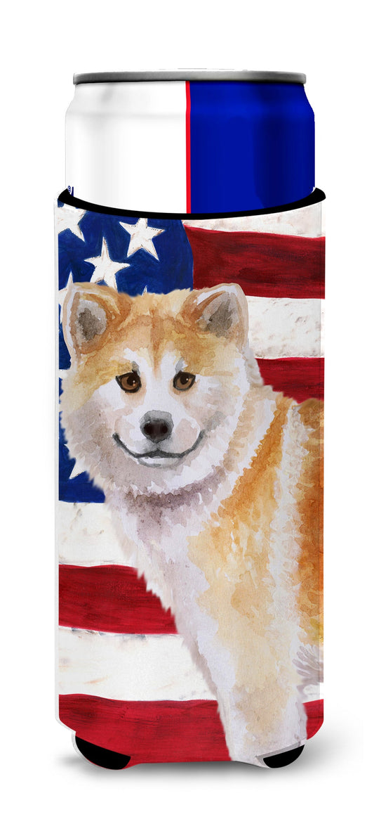 Shiba Inu Patriotic  Ultra Hugger for slim cans BB9678MUK by Caroline's Treasures