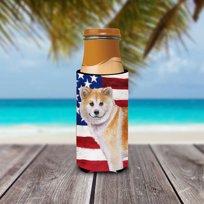 Shiba Inu Patriotic  Ultra Hugger for slim cans BB9678MUK by Caroline's Treasures