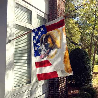 Saint Bernard Patriotic Flag Canvas House Size BB9679CHF by Caroline's Treasures