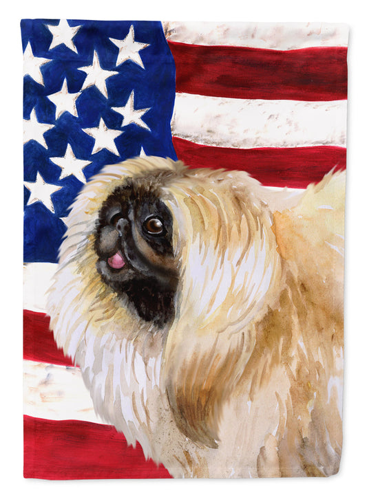 Pekingese Patriotic Flag Canvas House Size BB9681CHF by Caroline's Treasures