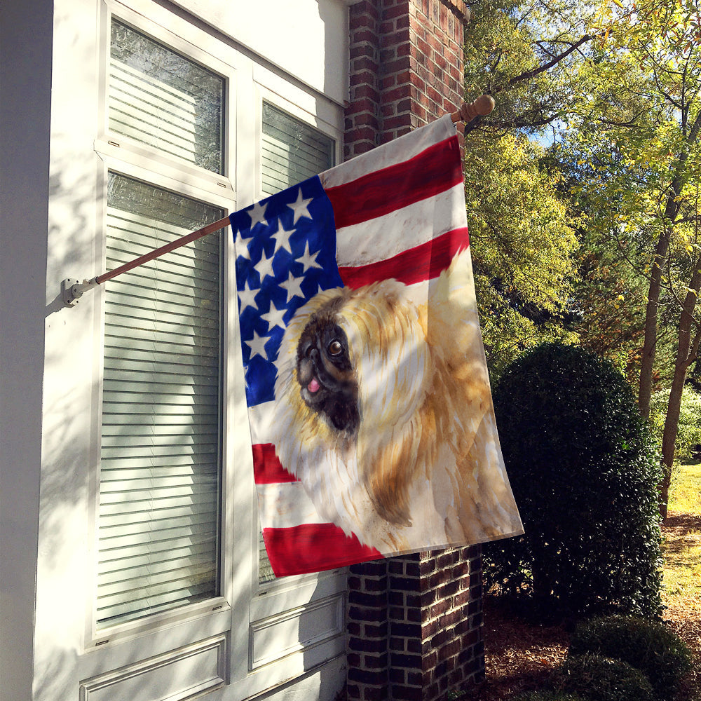 Pekingese Patriotic Flag Canvas House Size BB9681CHF by Caroline's Treasures