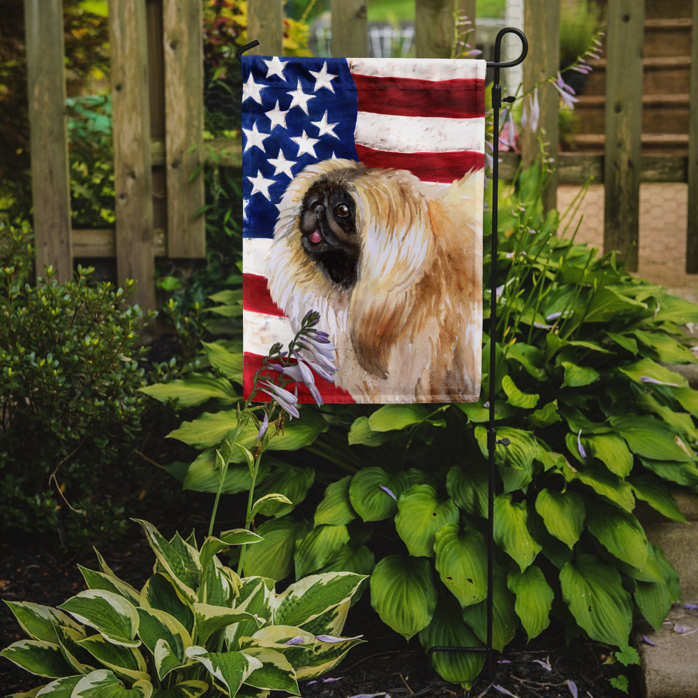 Pekingese Patriotic Flag Garden Size BB9681GF by Caroline's Treasures